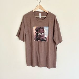 Duck Co. Buffalo Selfie South Dakota Graphic Brown T Shirt Adult size XXL